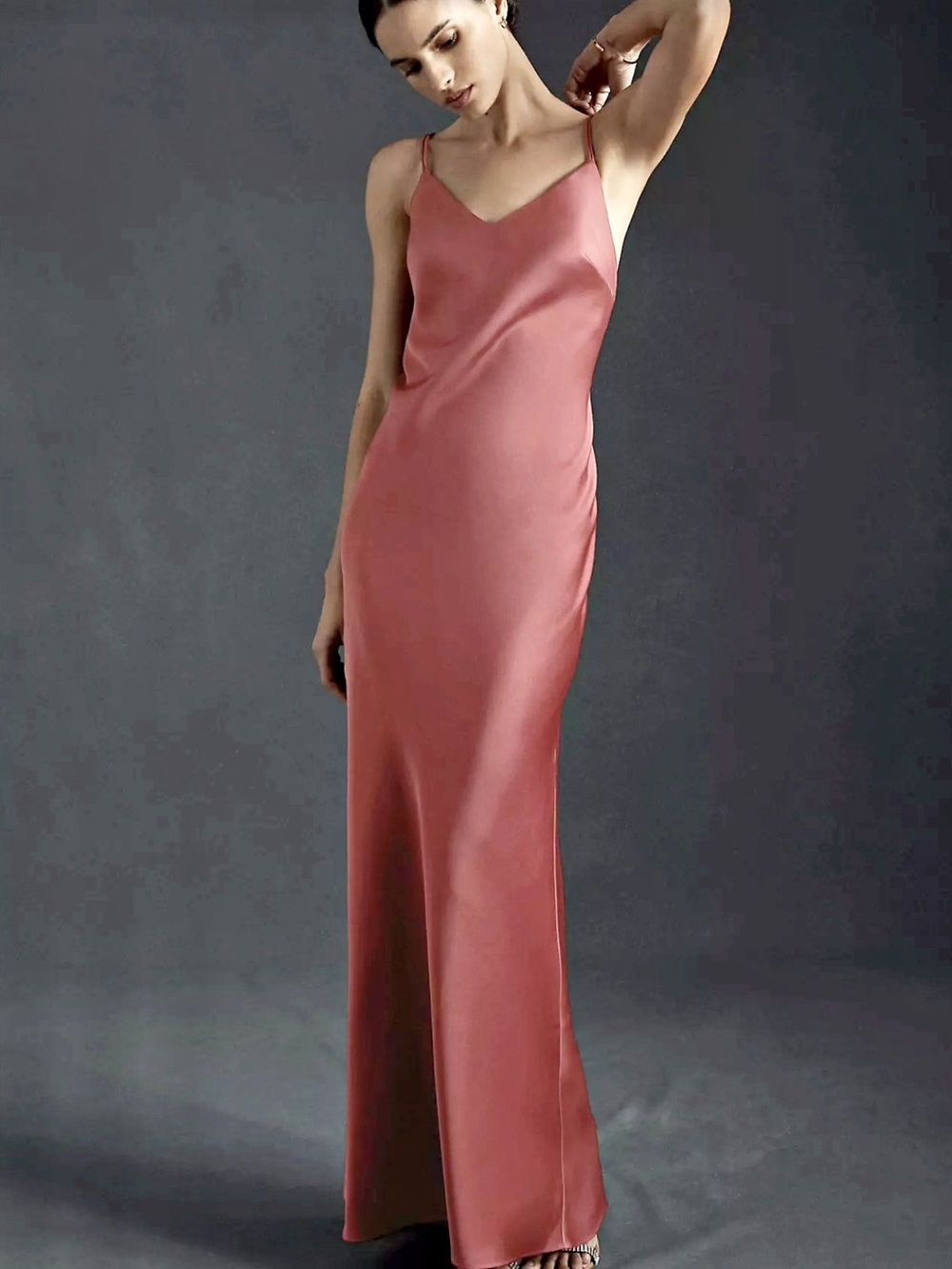 BHLDN Anthropologie Charlie Maxi Slip Dress Pink Rose Size 6 NWT